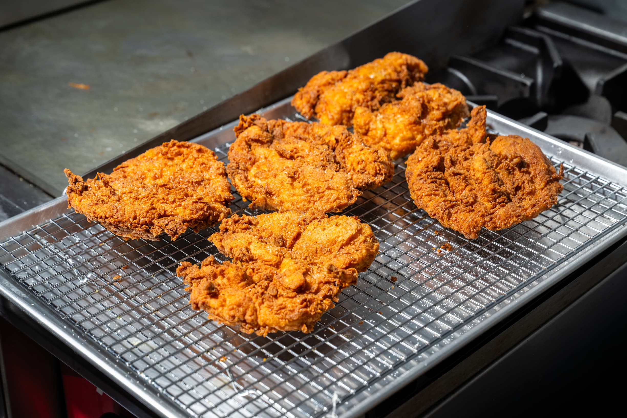 Chicken breast on tray